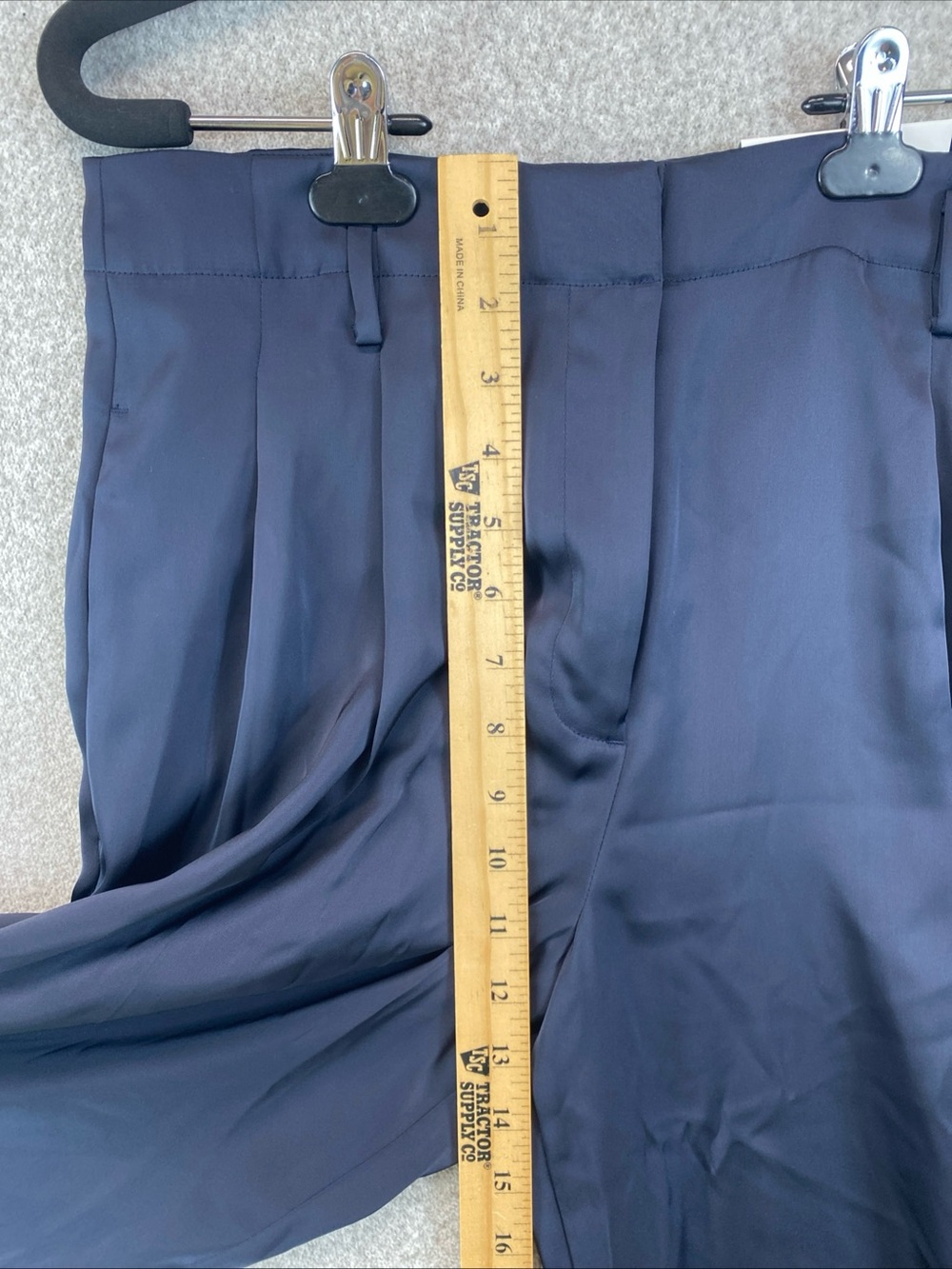 Ann Taylor Wide Leg Satin Pants Navy Blue Size 2 Elegant Quiet Luxury - Picture 5 of 10